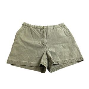 Eddie‎ Bauer Shorts Womens 12 (32" Waist) Sage Green Flat Front 3.5" Inseam Lady